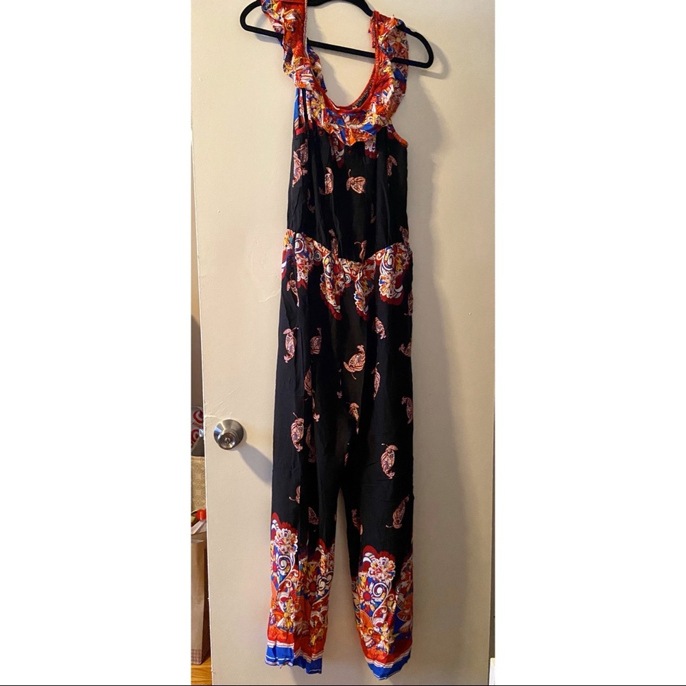 Plus size Black print summer jumpsuit 2X/3X